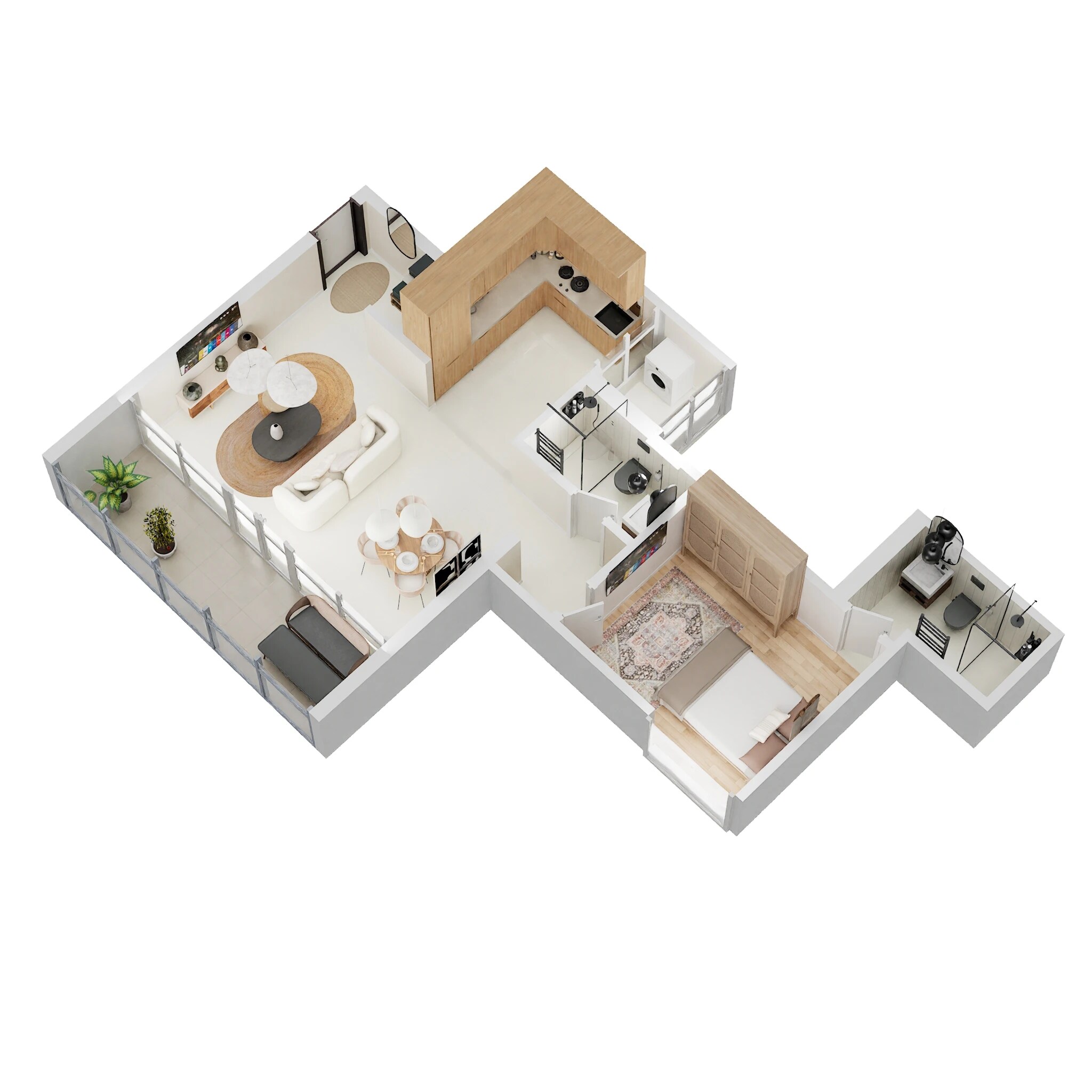Floor plan of 1 BHK 559 Sq. Ft. Apartment in Gagan Klara, Pune