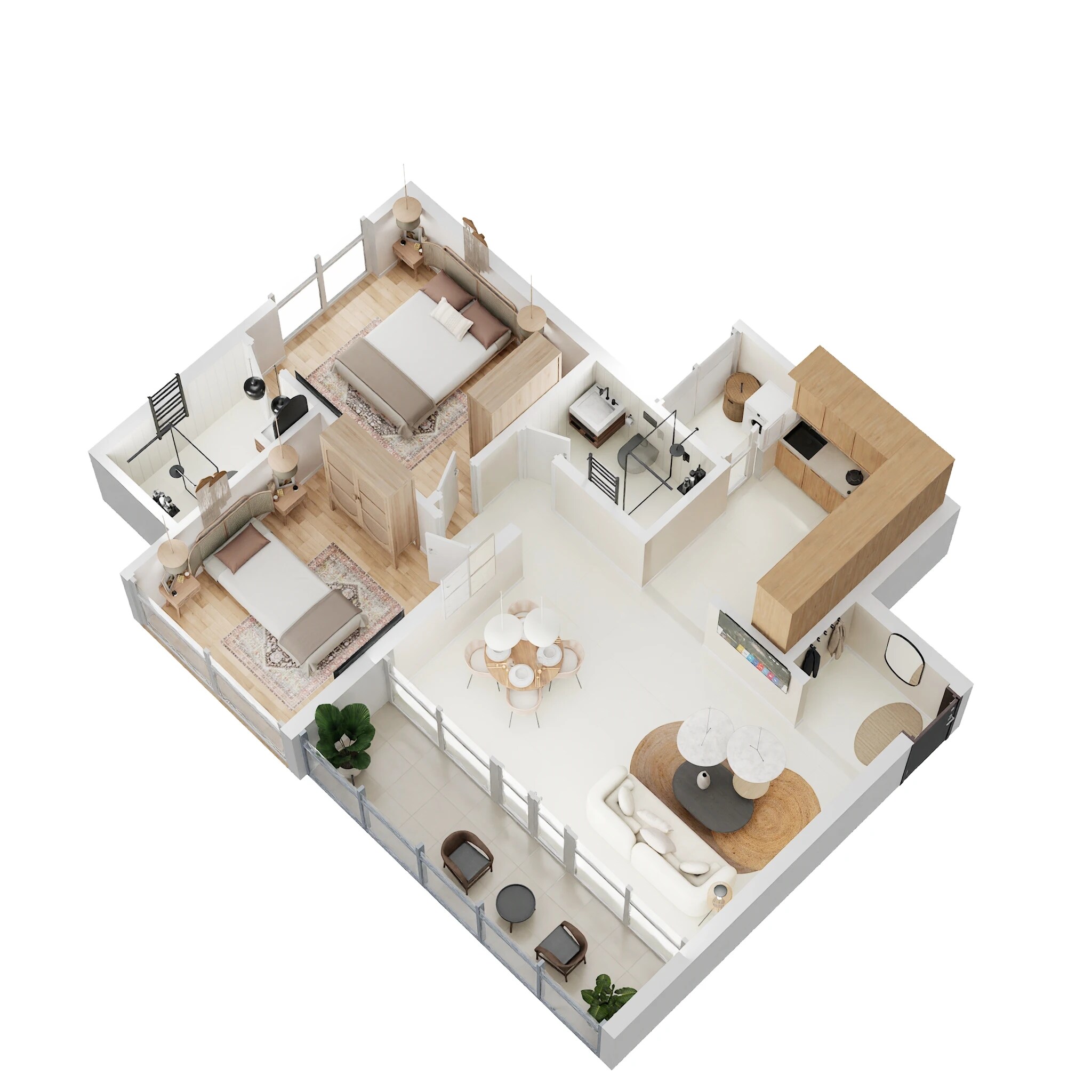 Floor plan of 2 BHK 773 Sq. Ft. Apartment in Gagan Klara, Pune