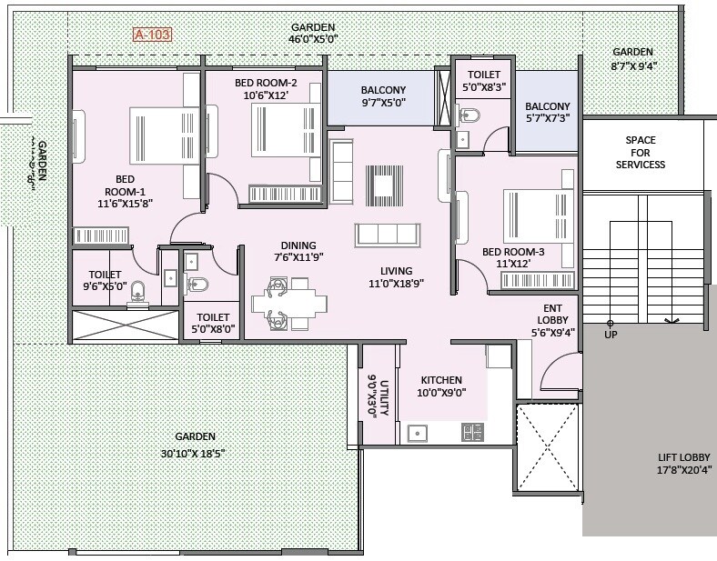 3 BHK 1547 Sq. Ft. Apartment
