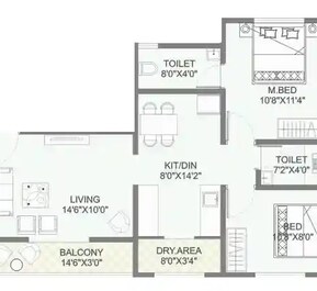 2 BHK 509 Sq. Ft. Apartment in Gaurinandan Trinity
