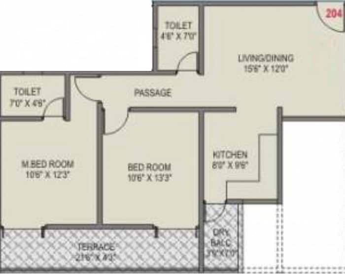  2 BHK Apartment at Geeta Gold Fusion, Kharadi – for Rent