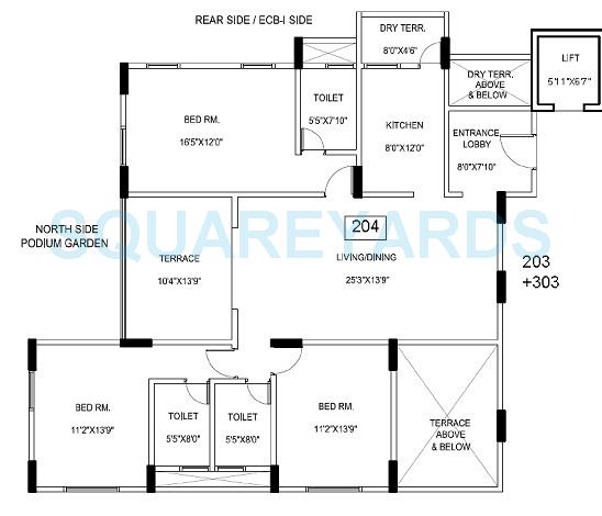 3 BHK 1804 Sq. Ft. Apartment in Gera Affinia