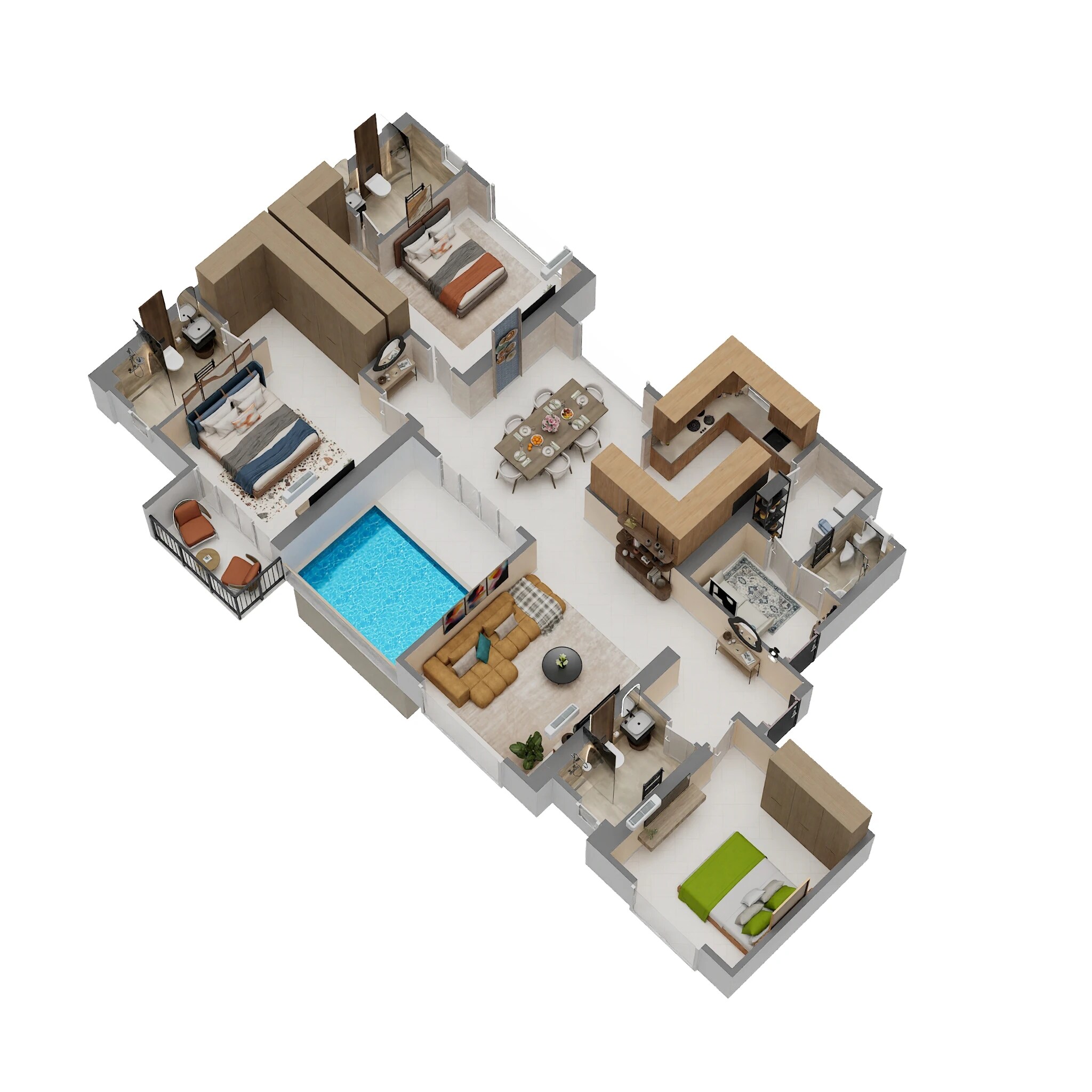 3 BHK 1369 Sq. Ft. Apartment