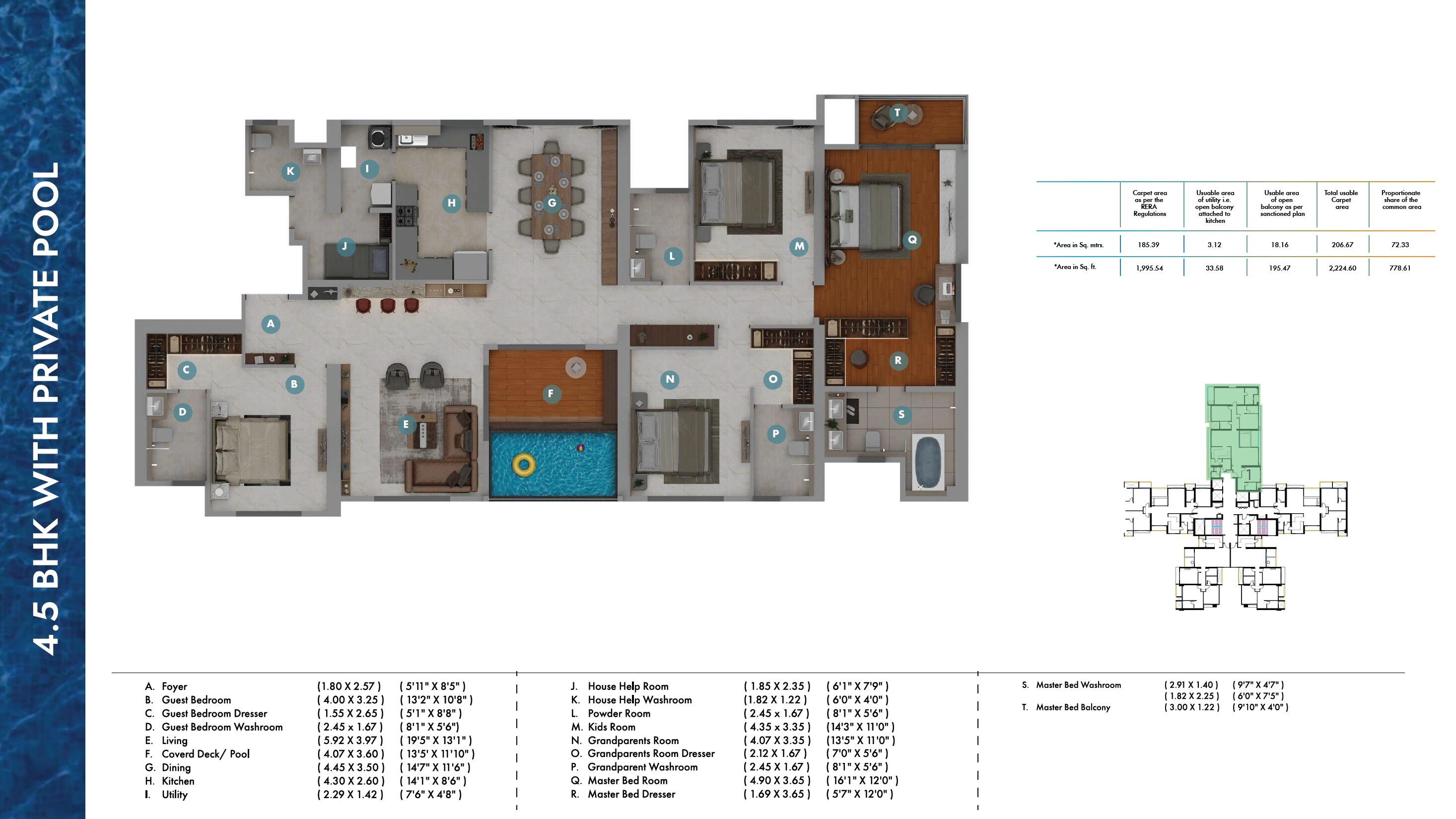 4 BHK 1995 Sq. Ft. Apartment