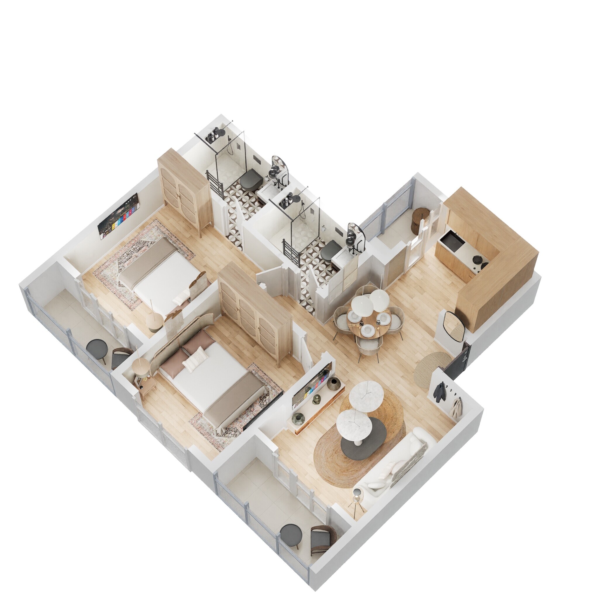 2 BHK 856 Sq. Ft. Apartment