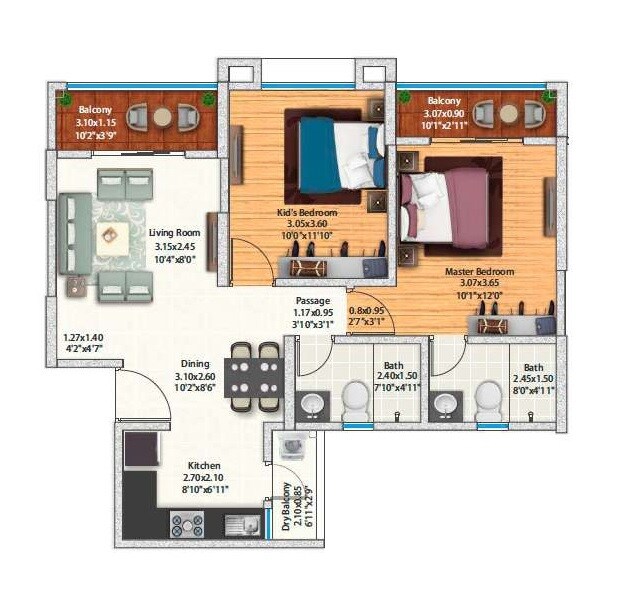 Other, gera-island-of-joy 2 Bedroom 856 Sq.Ft. Apartment In Kharadi Pune 9054290