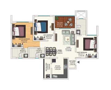 3 BHK Apartment at Gera Island of Joy, Kharadi – for Sale