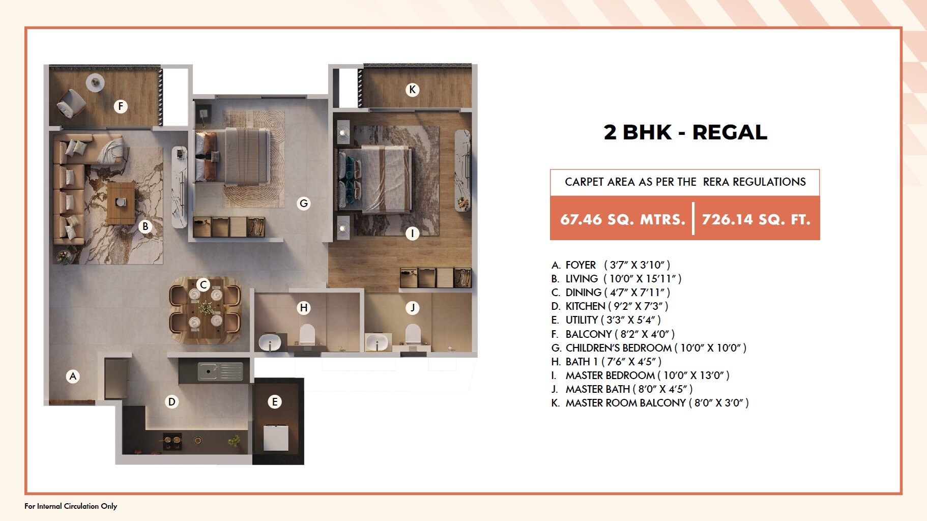 2 BHK 726 Sq. Ft. Apartment