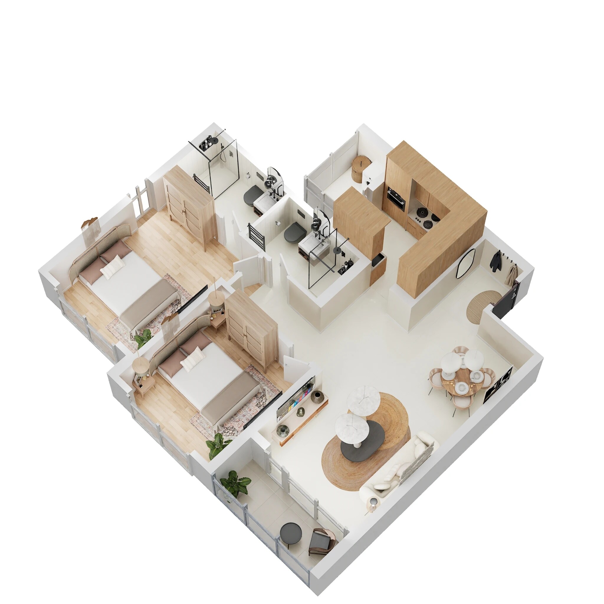 2 BHK 750 Sq. Ft. Apartment