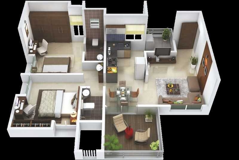 2 BHK 825 Sq. Ft. Apartment