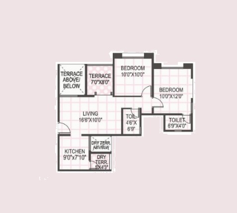 2 BHK 463 Sq. Ft. Apartment in GK Rose Aster