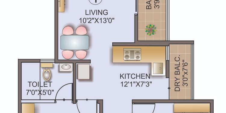 gnp the riverside apartment 2 bhk 517sqft 20204729124745