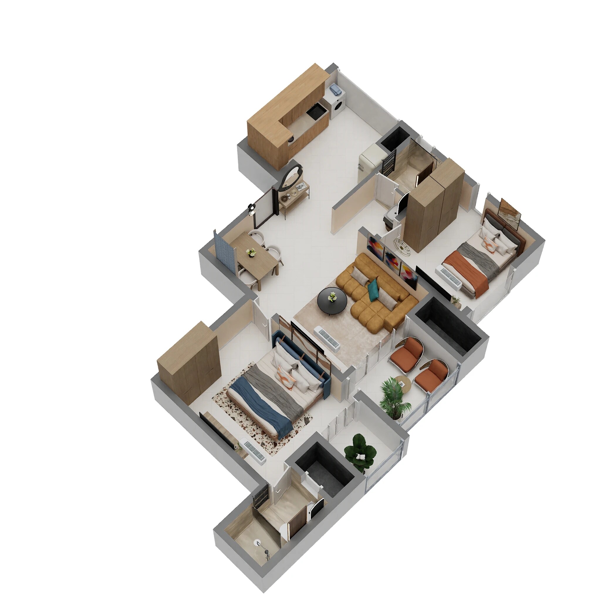 2 BHK 726 Sq. Ft. Apartment