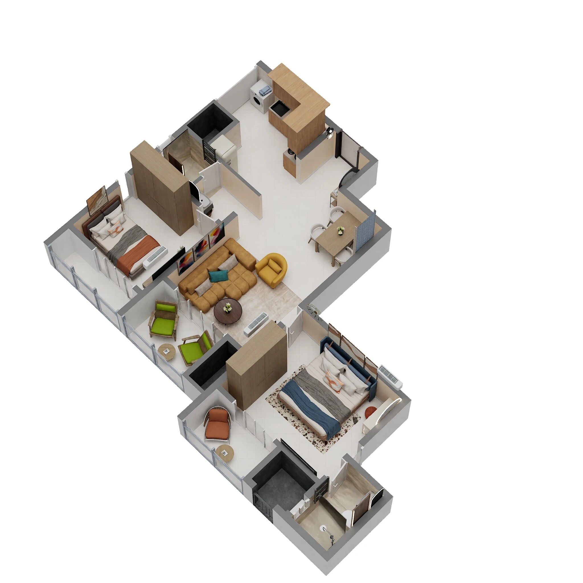 2 BHK 752 Sq. Ft. Apartment