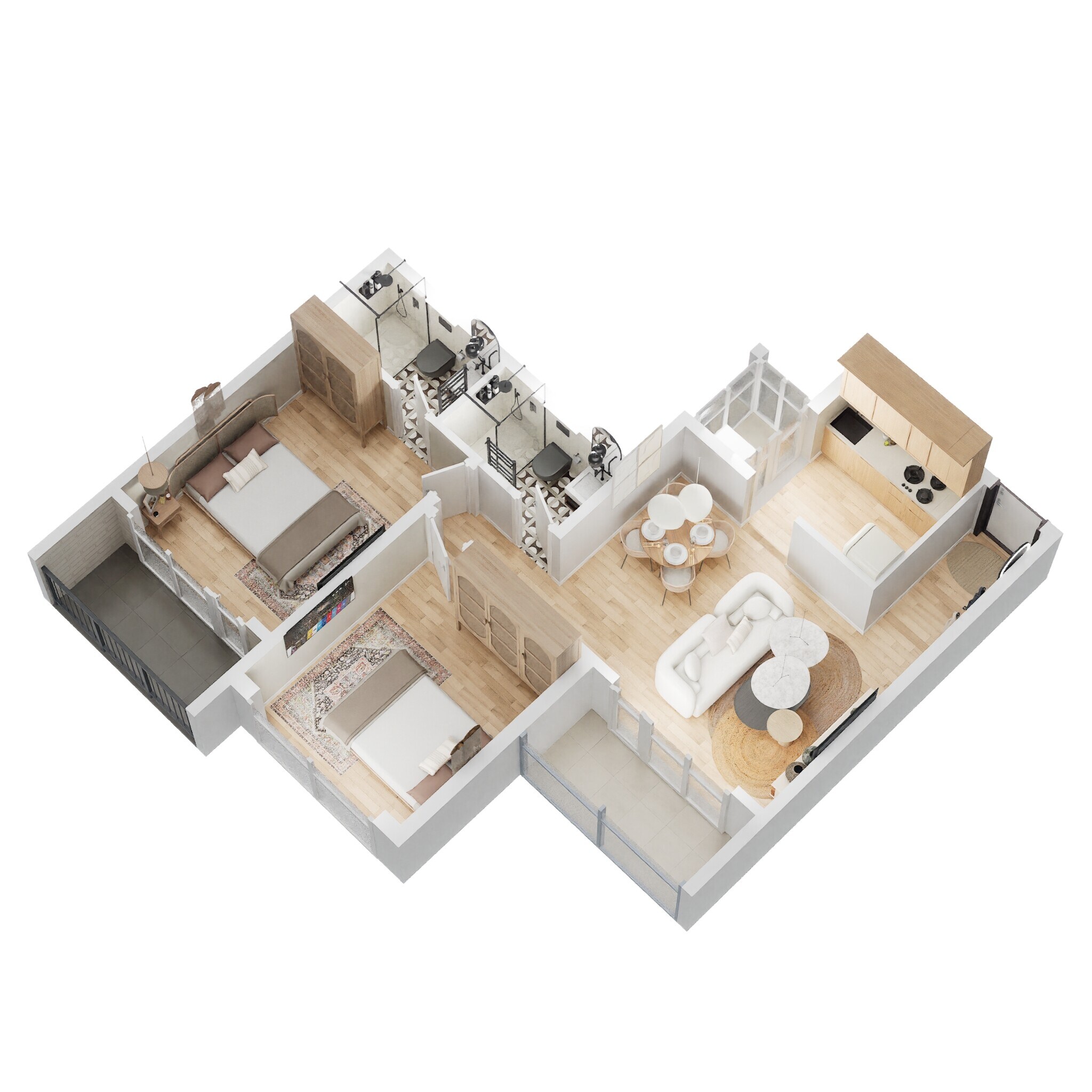 2 BHK 691 Sq. Ft. Apartment