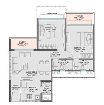 2 BHK Apartment For Rent in Godrej Boulevard Manjari Pune  8079724