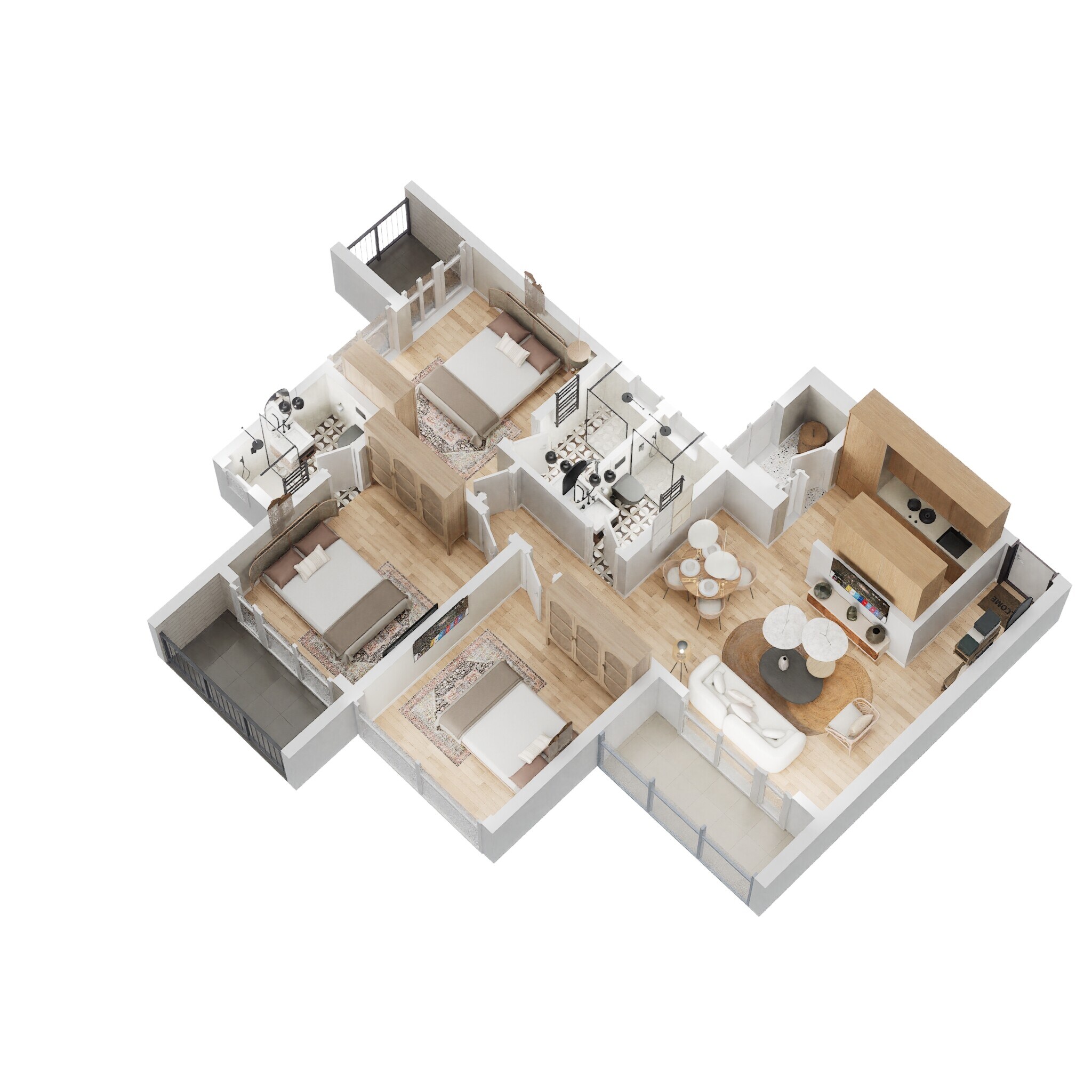 3 BHK 789 Sq. Ft. Apartment