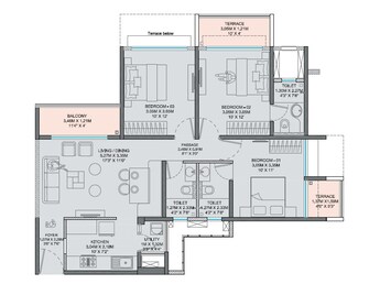 3 BHK Apartment For Rent in Godrej Boulevard Manjari Pune  7974726