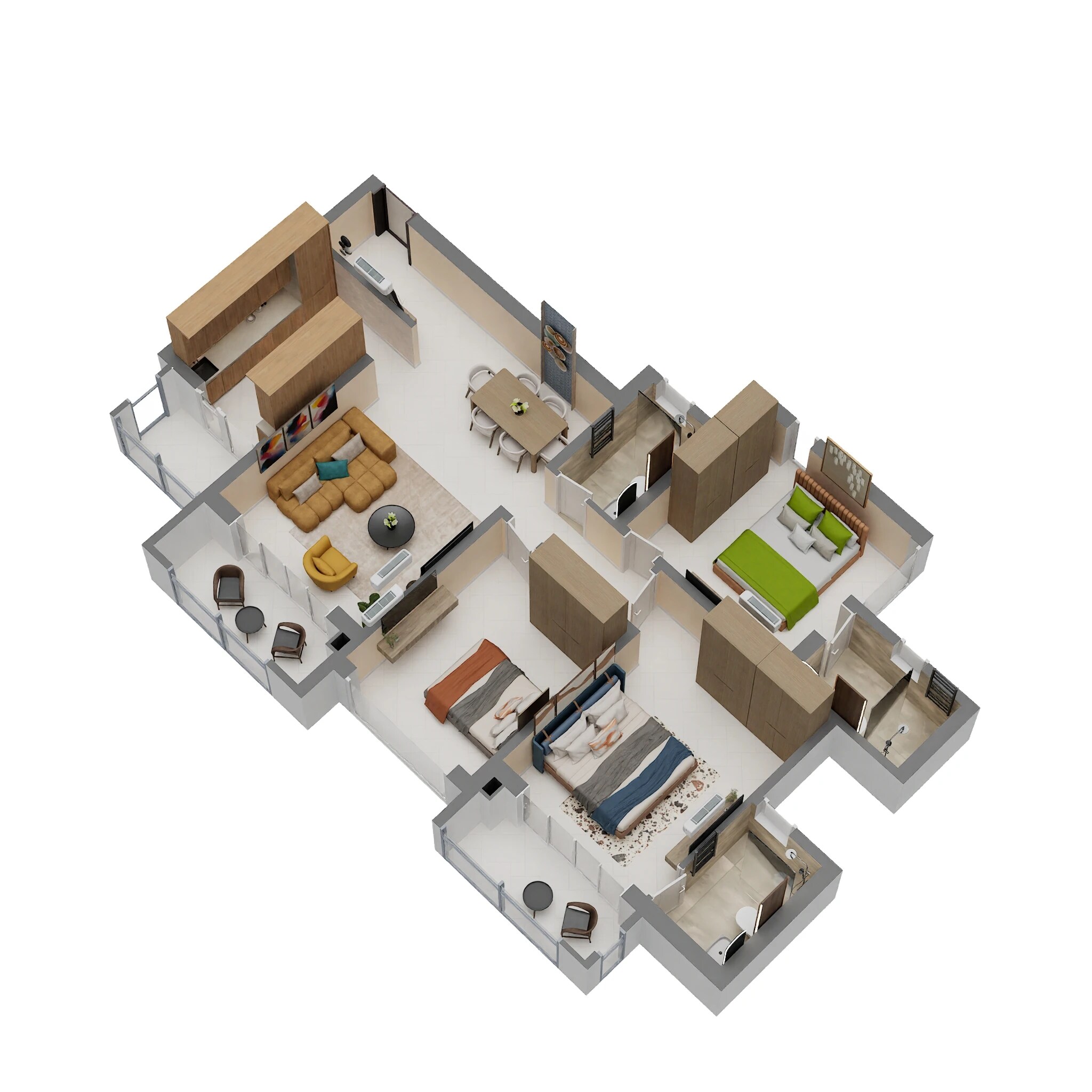 3 BHK 1166 Sq. Ft. Apartment