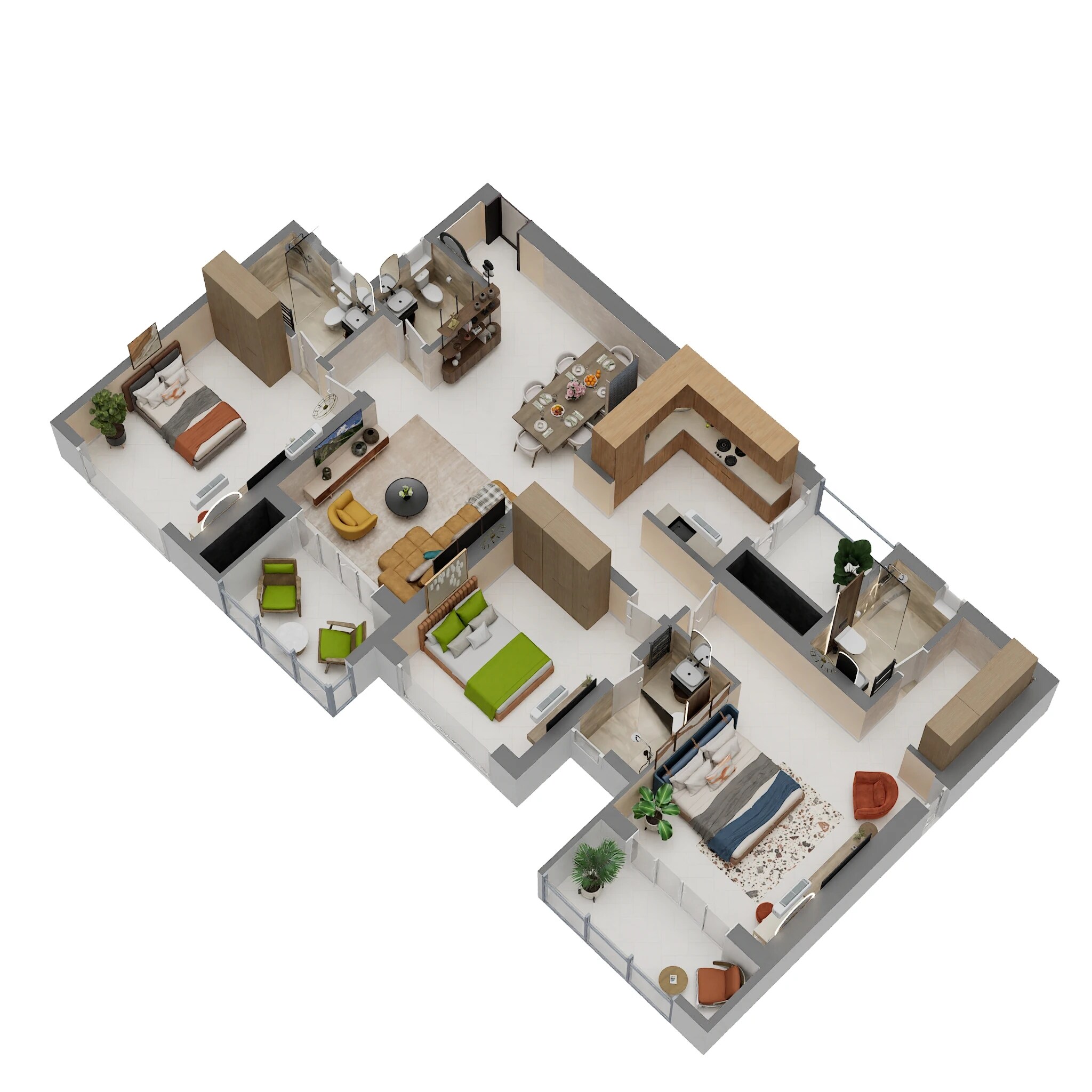 3 BHK 1440 Sq. Ft. Apartment