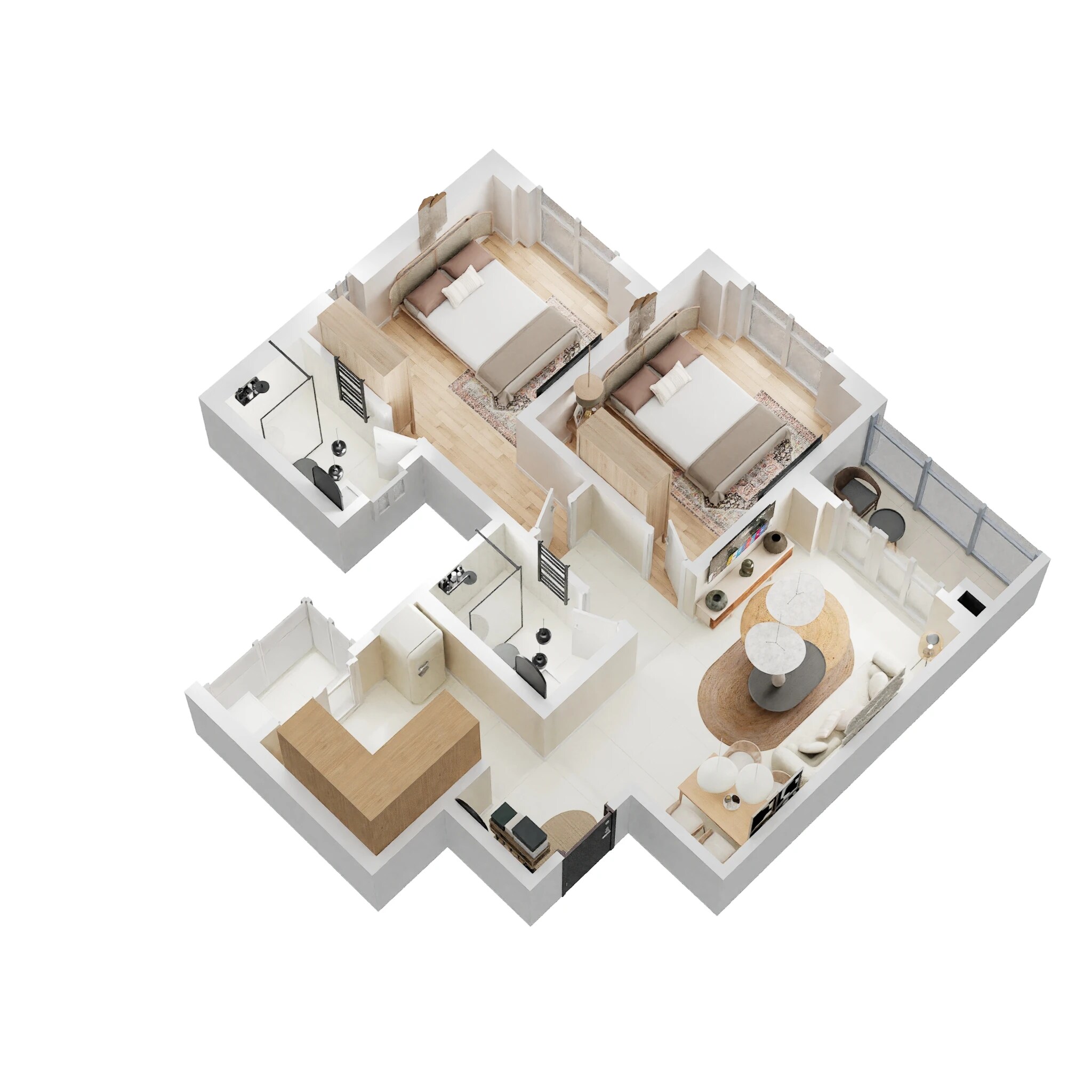 2 BHK 700 Sq. Ft. Apartment