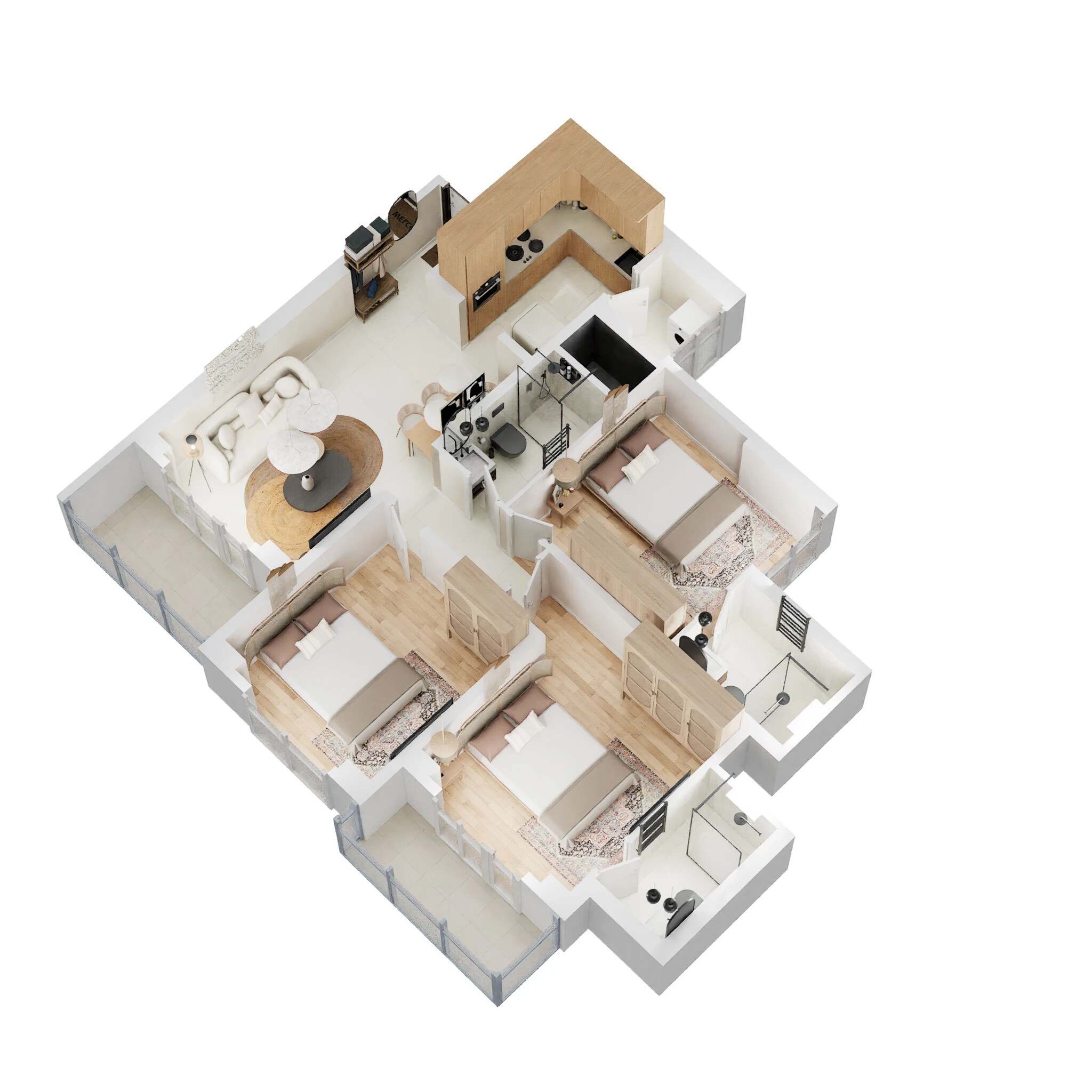 3 BHK 924 Sq. Ft. Apartment