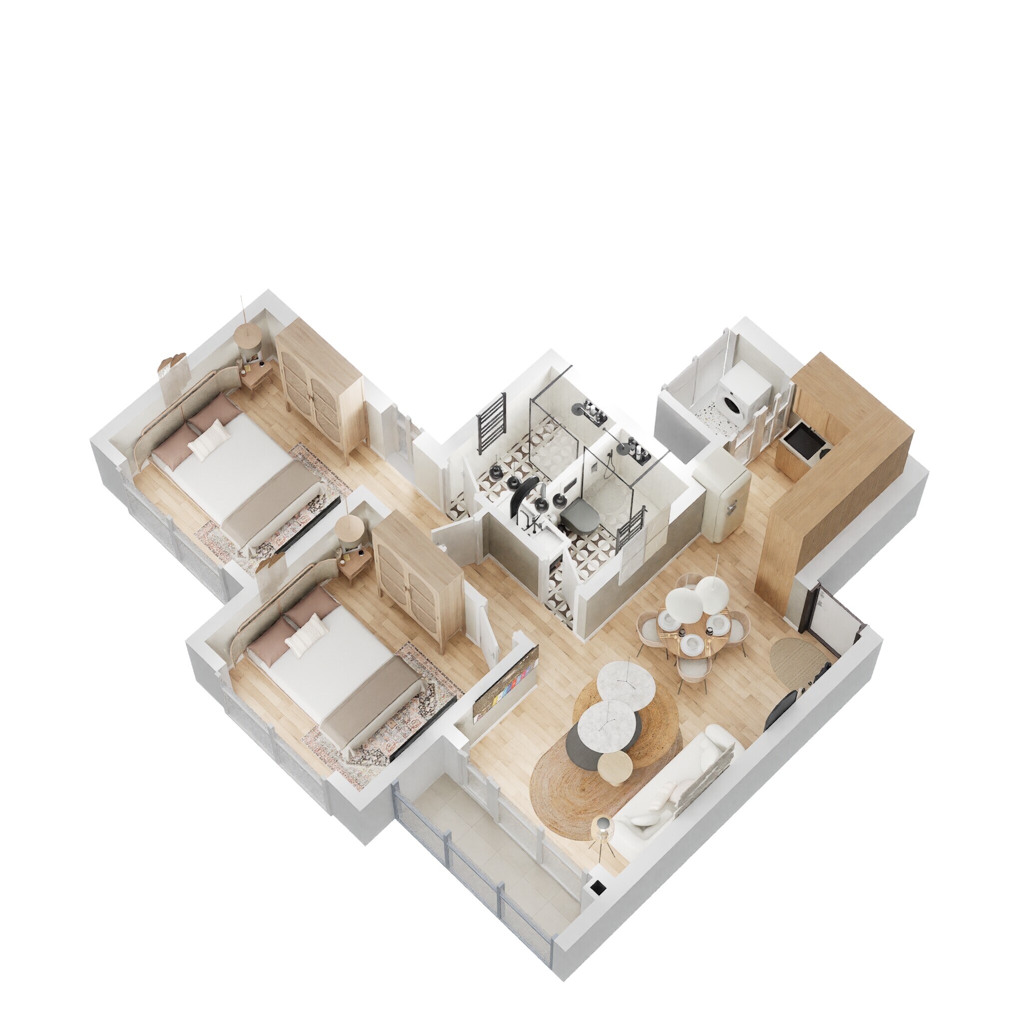 2 BHK 587 Sq. Ft. Apartment