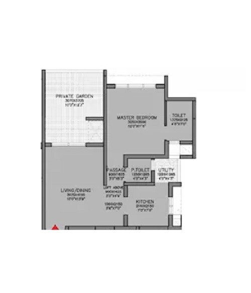 Floor plan of 1 BHK 430 Sq. Ft. Apartment in Godrej Green Cove, Pune