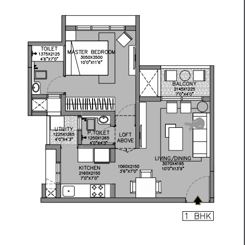 1 BHK 468 Sq. Ft. Apartment in Godrej Green Vistas