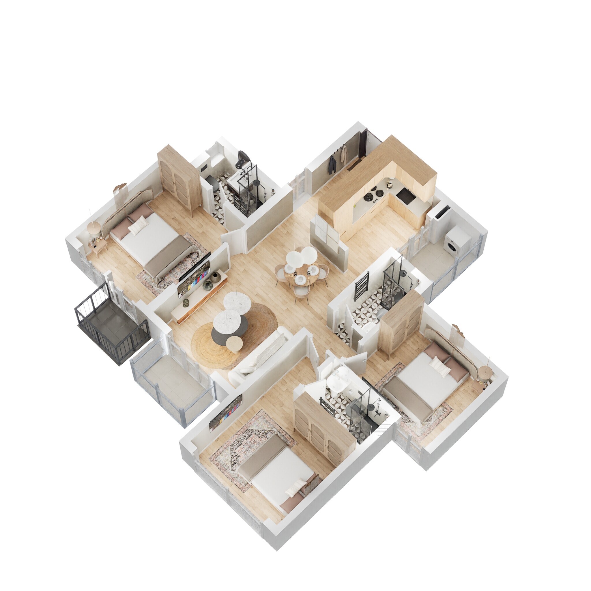 3 BHK 878 Sq. Ft. Apartment