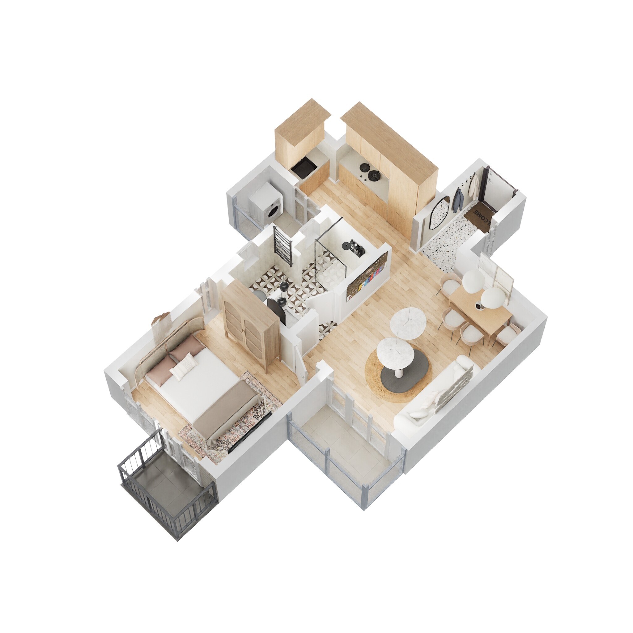 1 BHK 396 Sq. Ft. Apartment