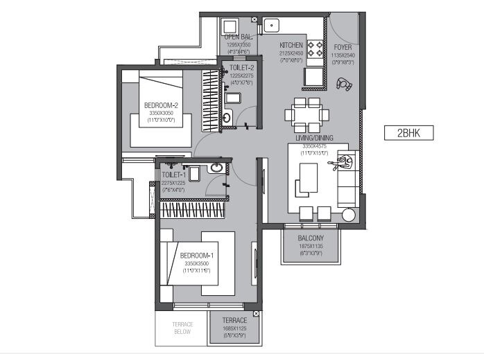 Other, godrej-hillside 2 Bedroom 680 Sq.Ft. Apartment In Mahalunge Pune 8676348