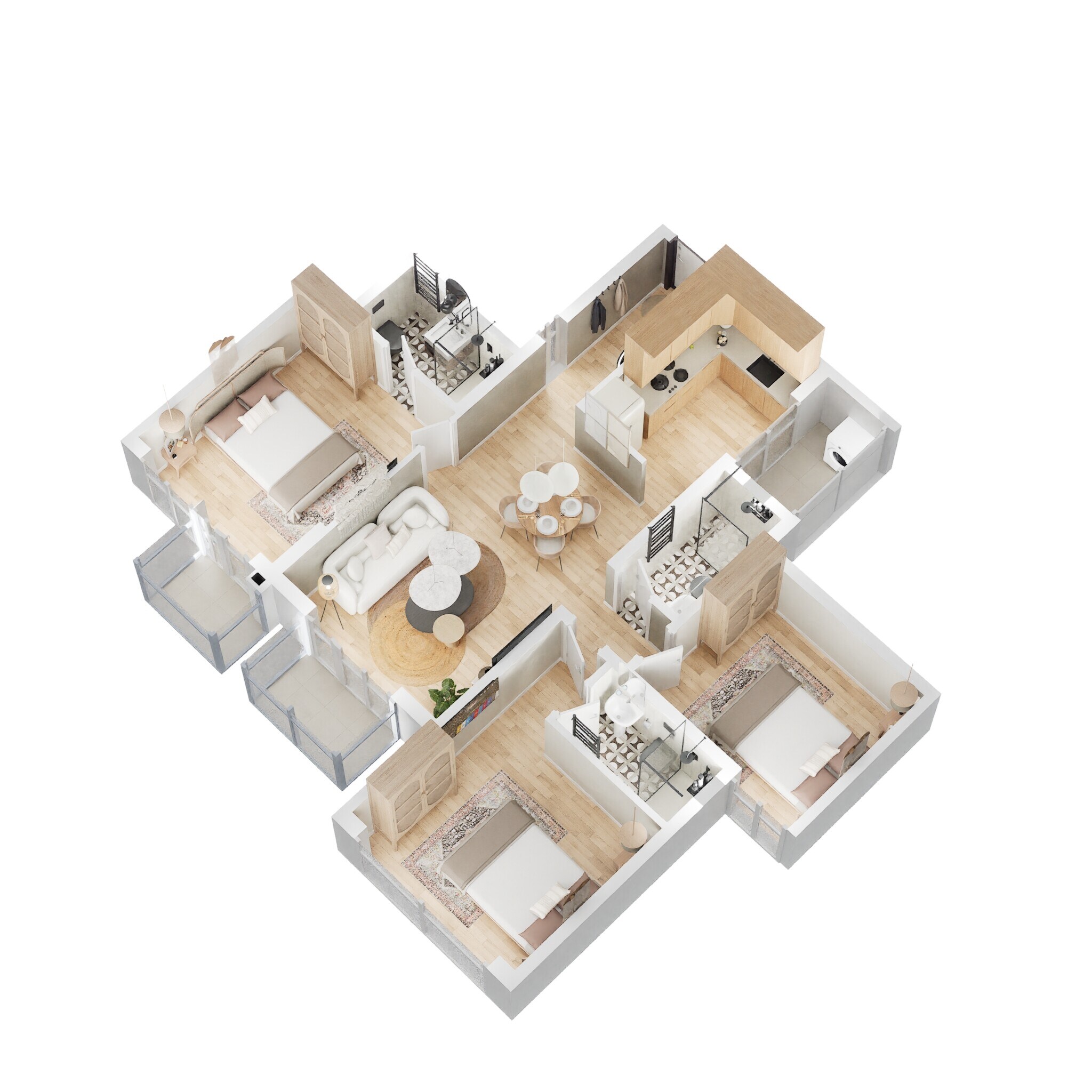 3 BHK 878 Sq. Ft. Apartment