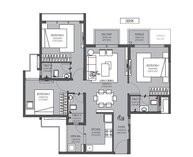  3 BHK Apartment at Godrej Hillside, Mahalunge – for Rent