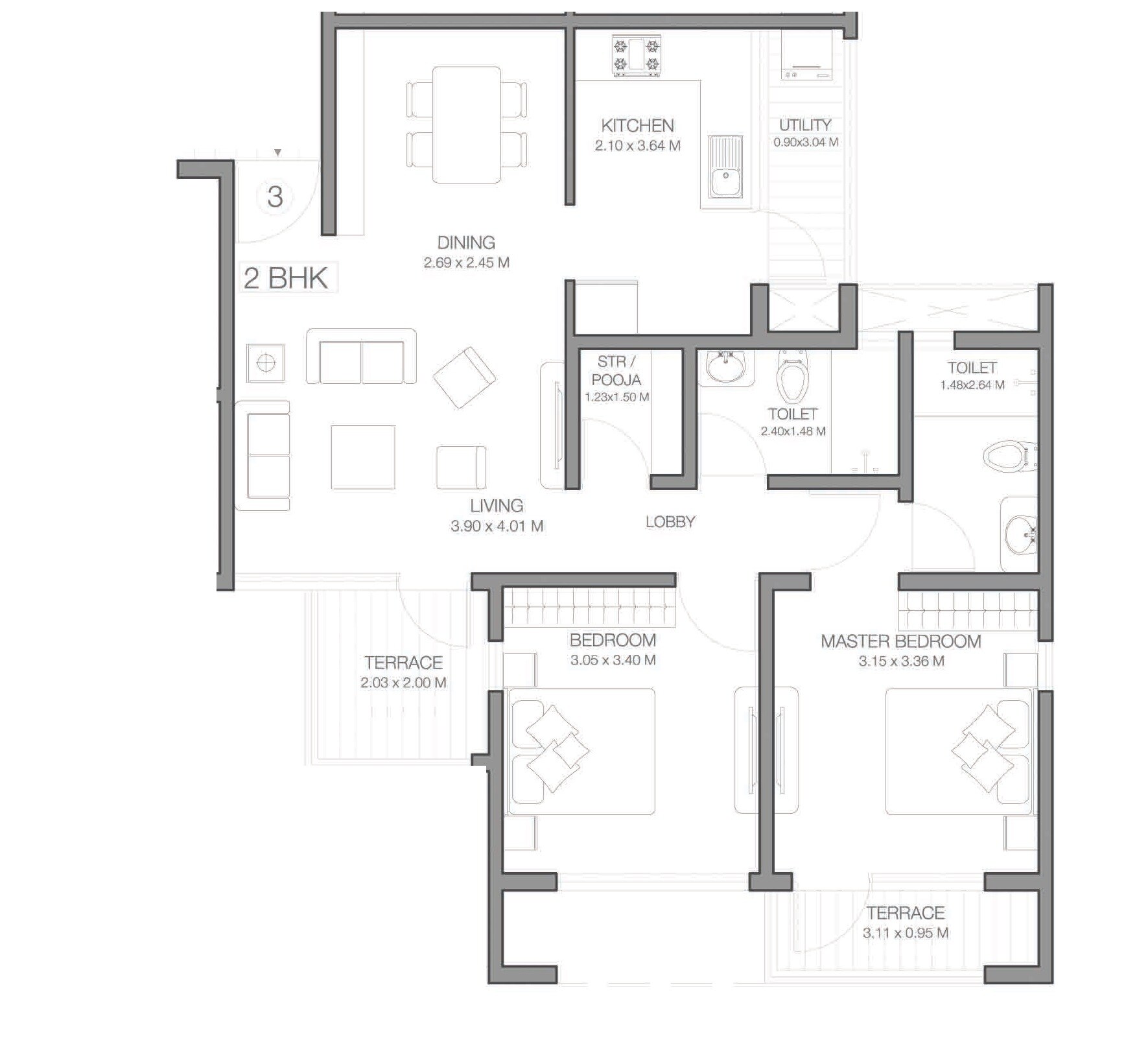 Other, godrej-infinity 2 Bedroom 714 Sq.Ft. Apartment In Keshav Nagar Pune 8724015