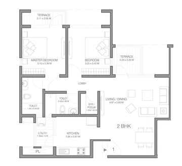  2 BHK Apartment at Godrej Infinity, Keshav Nagar – for Rent
