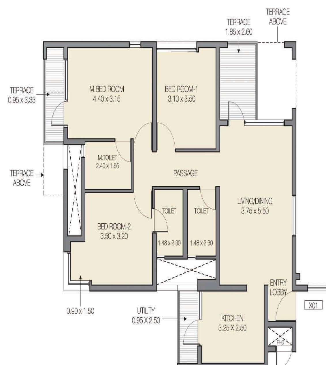 Image For 3 Bhk Floor Plans Of Godrej Infinity In Mundhwa Pune