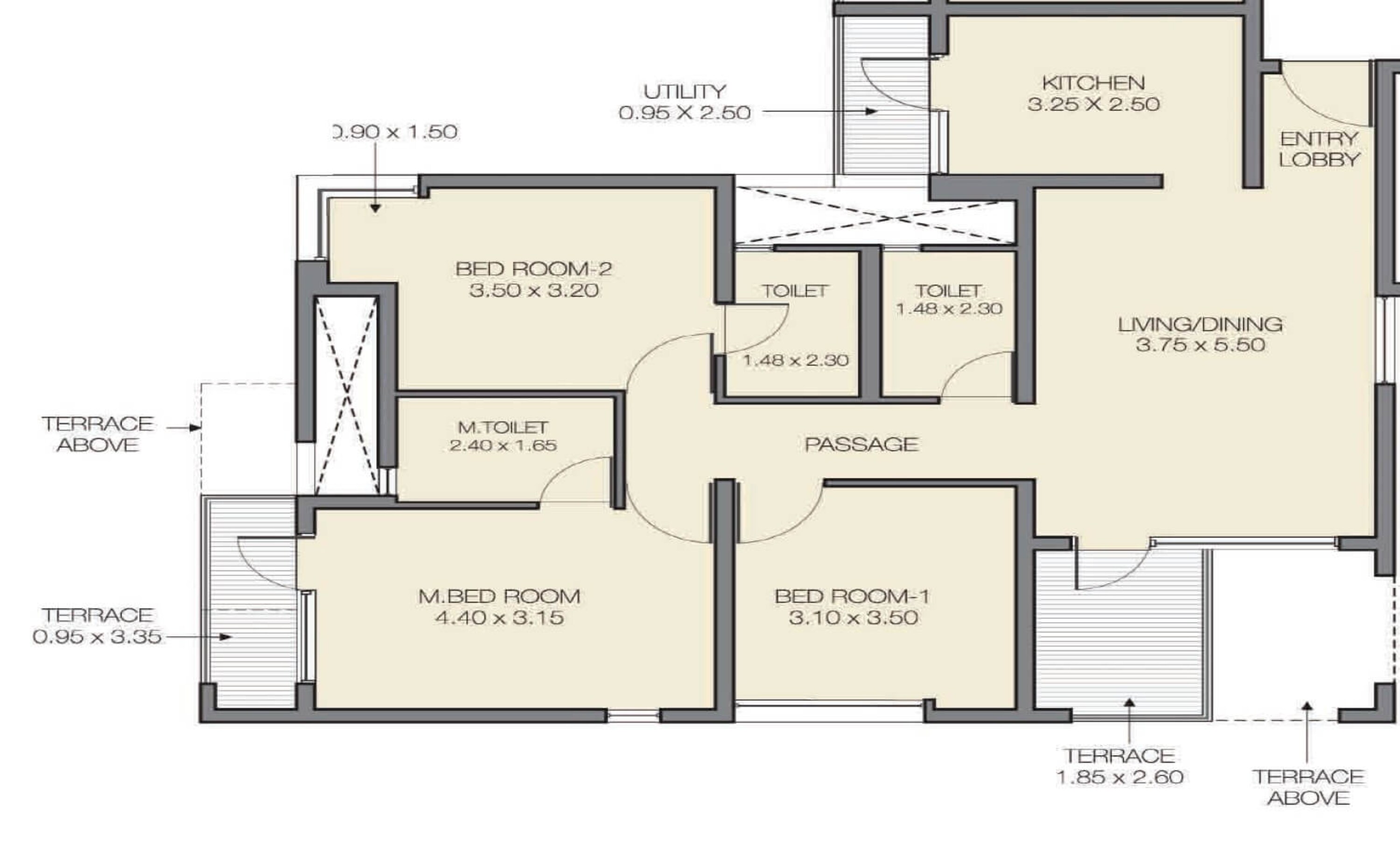 godrej infinity apartment 3bhk 1068sqft 1