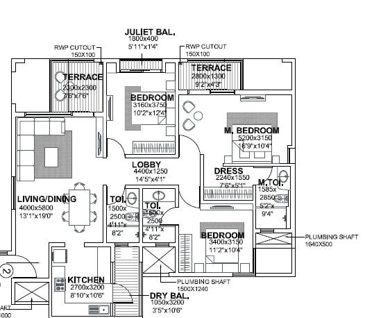 Other, godrej-infinity 3 Bedroom 1230 Sq.Ft. Apartment In Keshav Nagar Pune 8833072