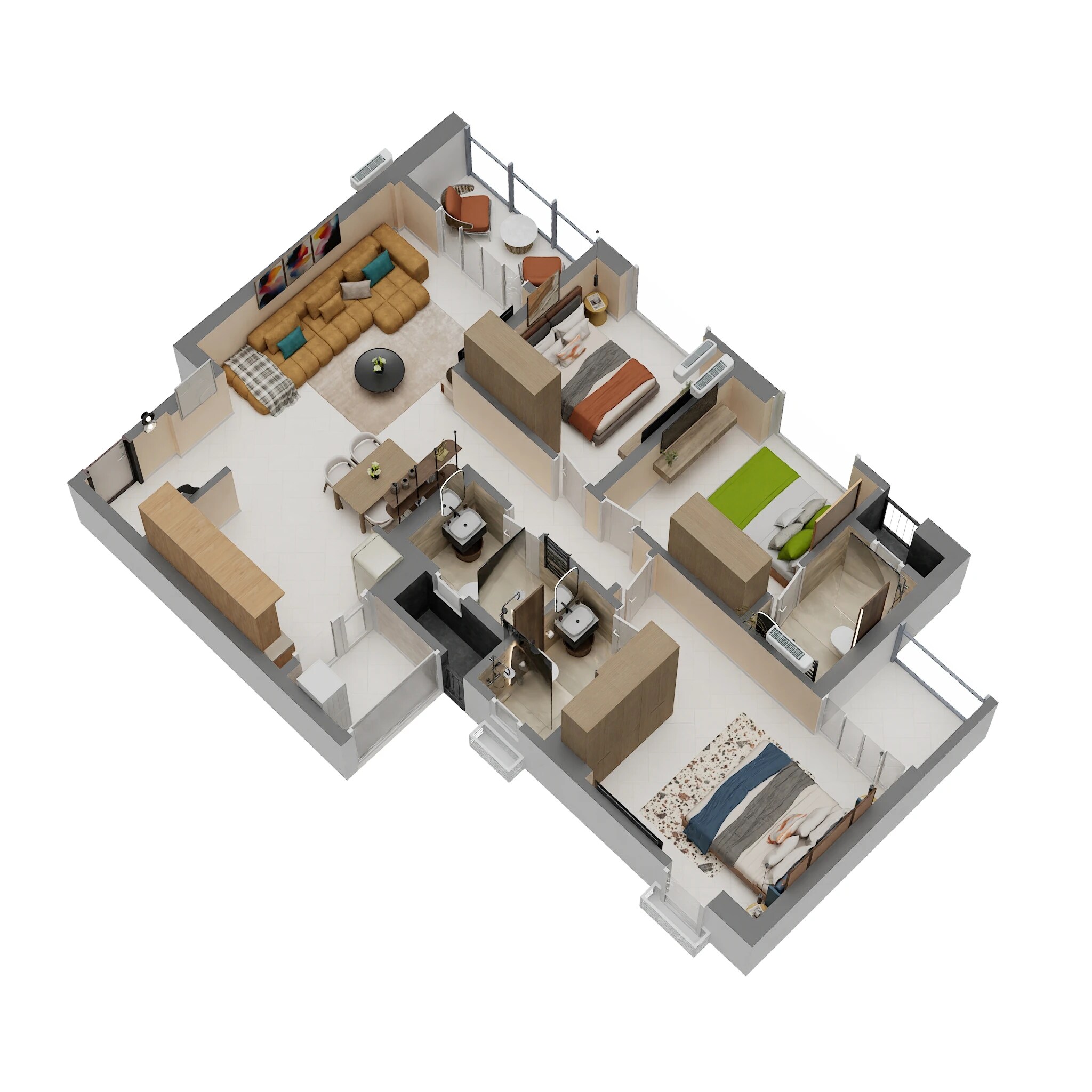 3 BHK 1106 Sq. Ft. Apartment