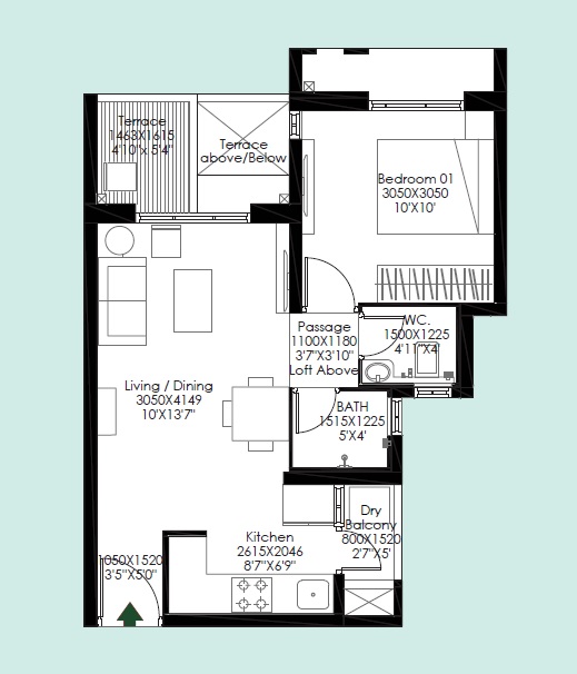 1 BHK 442 Sq. Ft. Apartment in Godrej Meadows