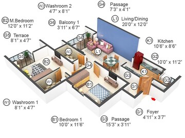  2 BHK Apartment at Godrej Nurture Pune, Mamurdi – for Rent