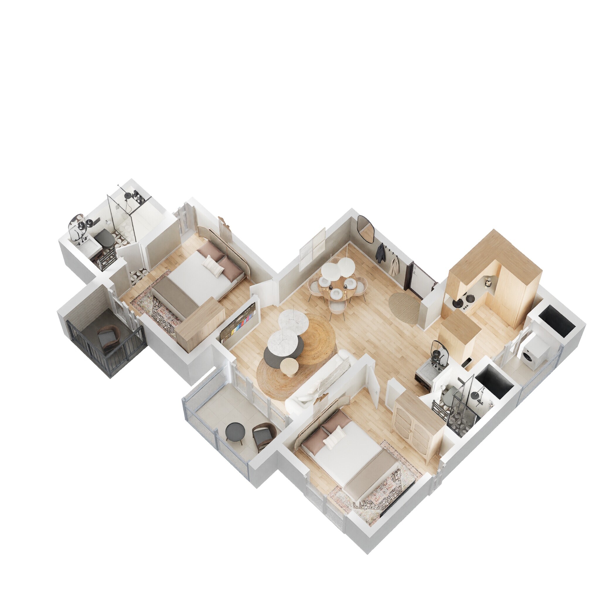 Floor plan of 2 BHK 503 Sq. Ft. Apartment in Godrej Park Ridge, Pune