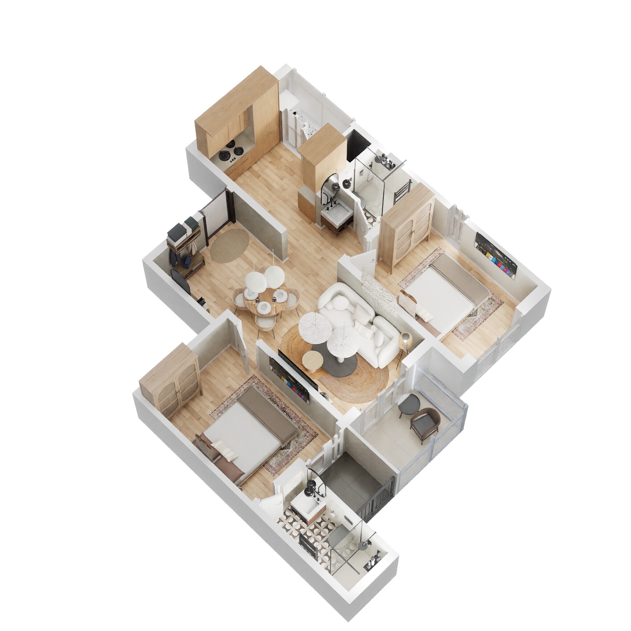 Floor plan of 2 BHK 526 Sq. Ft. Apartment in Godrej Park Ridge, Pune