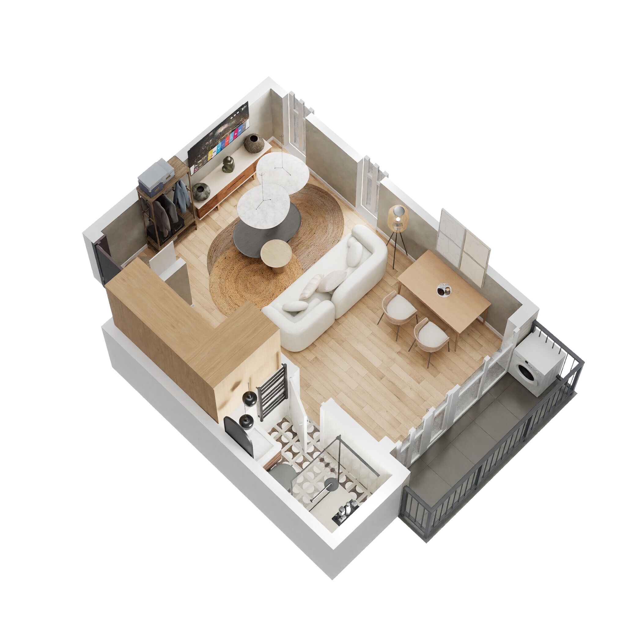 Floor plan of 215 Sq. Ft. Studio in Godrej Park Ridge, Pune