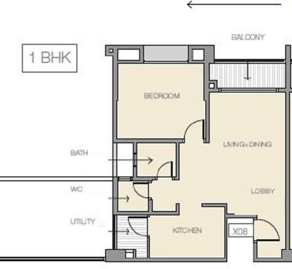 1 BHK 496 Sq. Ft. Apartment in Godrej Prana