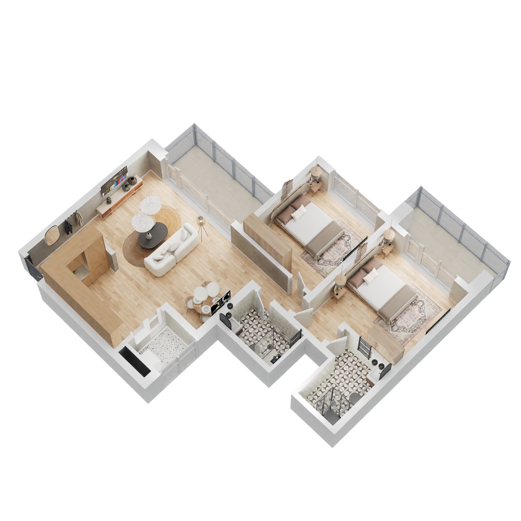 Floor plan of 2 BHK 828 Sq. Ft. Apartment in Godrej Rejuve, Pune