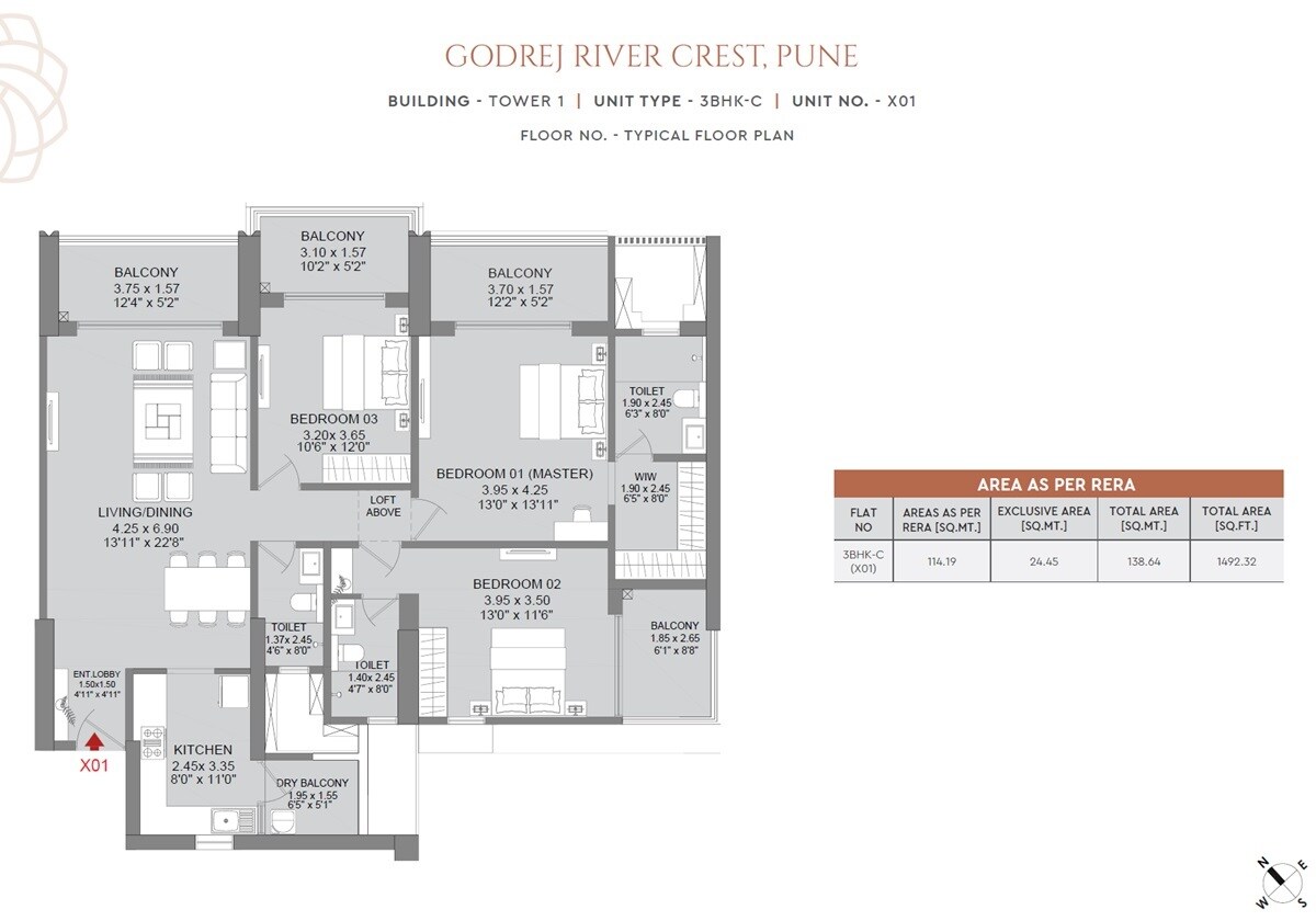 Other, kharadi 3 Bedroom 1492 Sq.Ft. Apartment In Kharadi Pune 9305529