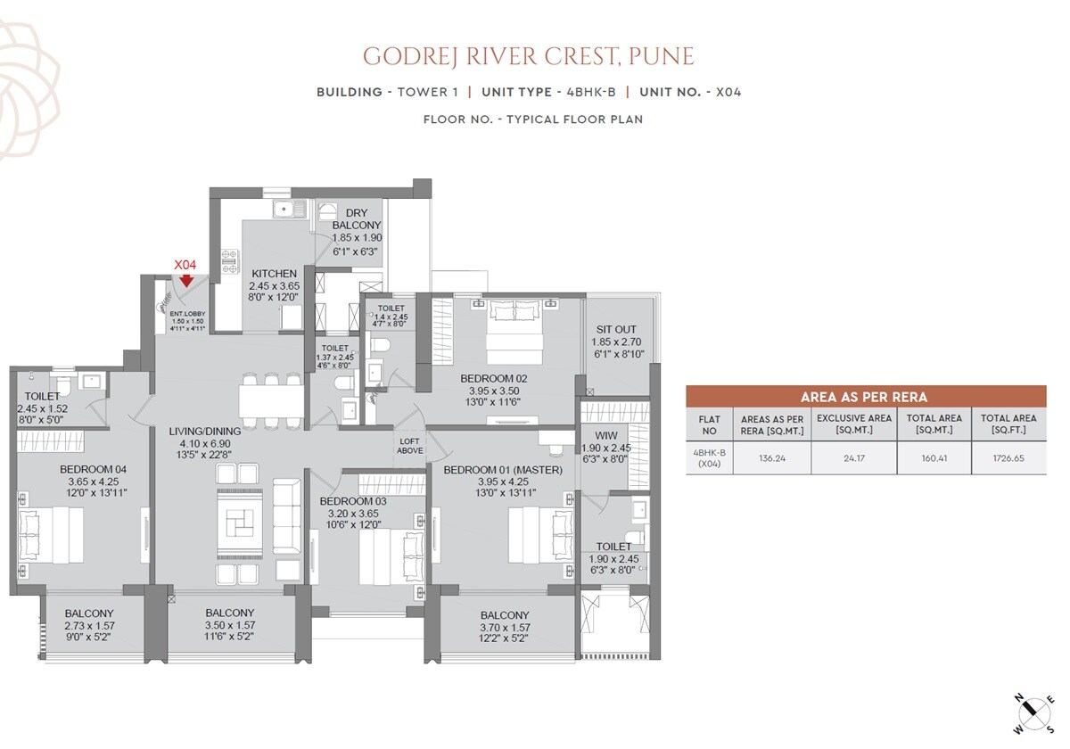 Other, kharadi 4 Bedroom 1726 Sq.Ft. Apartment In Kharadi Pune 9305554