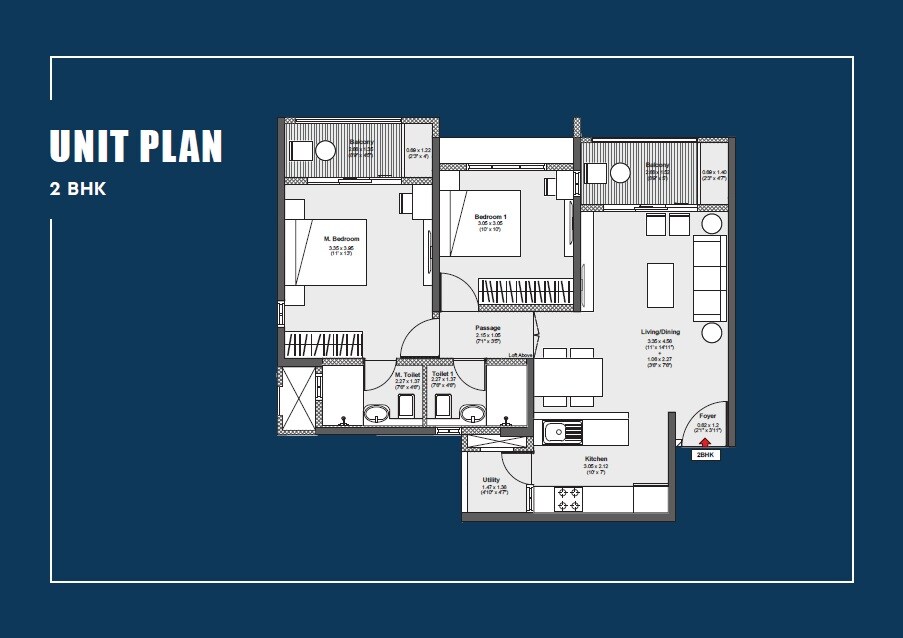 2 BHK 782 Sq. Ft. Apartment